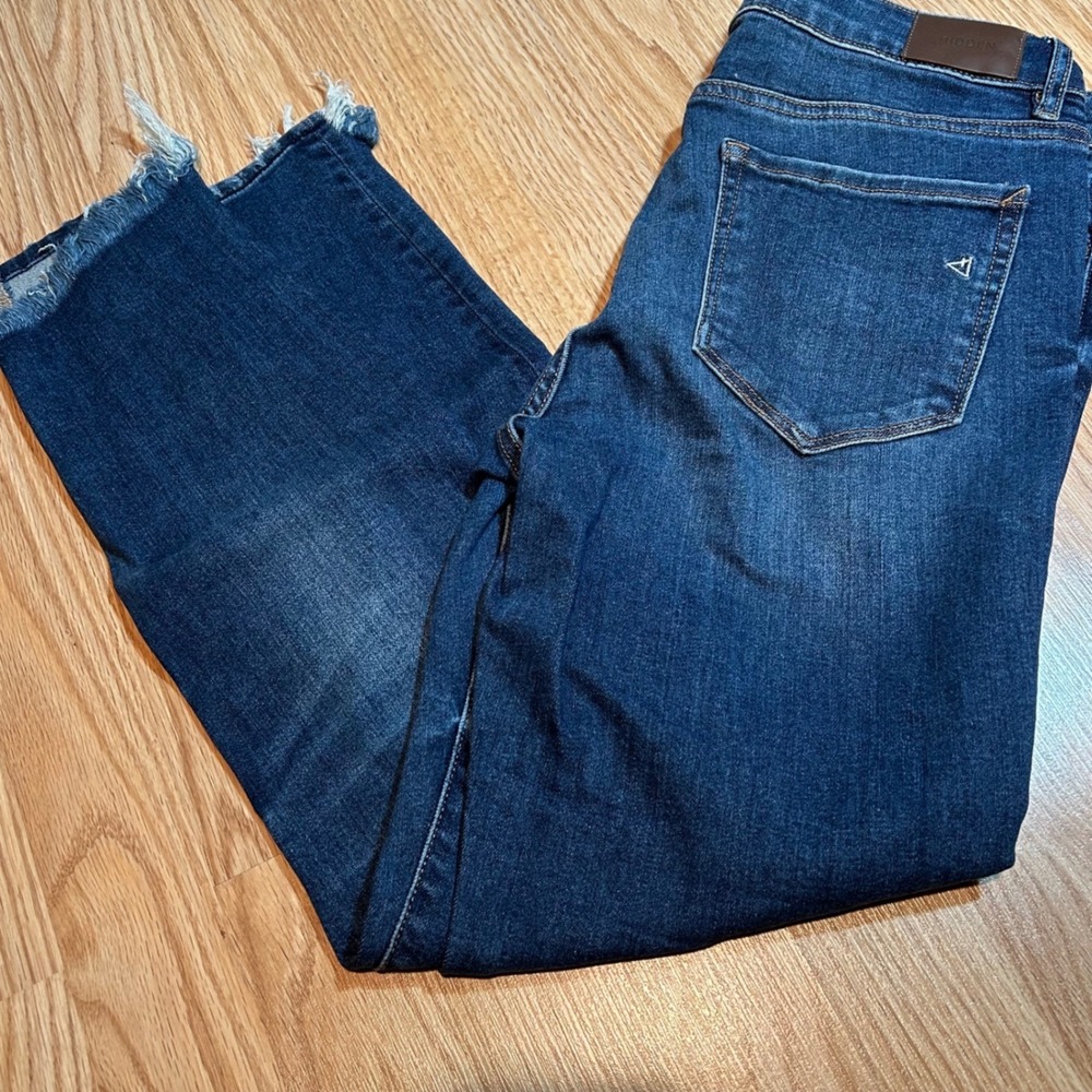 Hidden Jeans HD1485H-DK Dark Wash Distressed Raw Stepped Hem Skinny Jeans 30